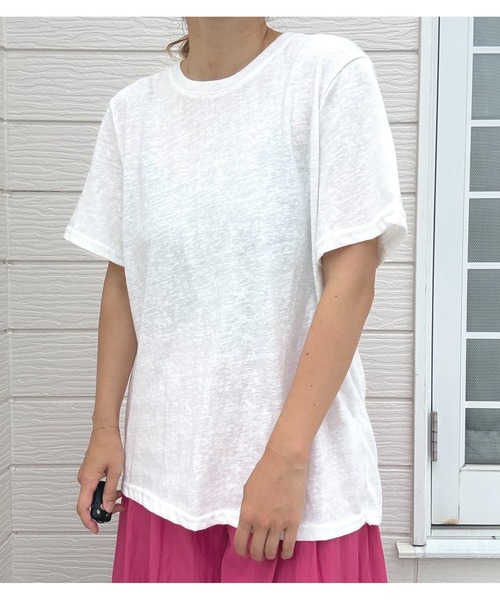 Q(キュー)の「バックレースレイヤードT(Tシャツ/カットソー・レディース・ホワイト/ブラック・MEDIUM)」の7枚目の写真