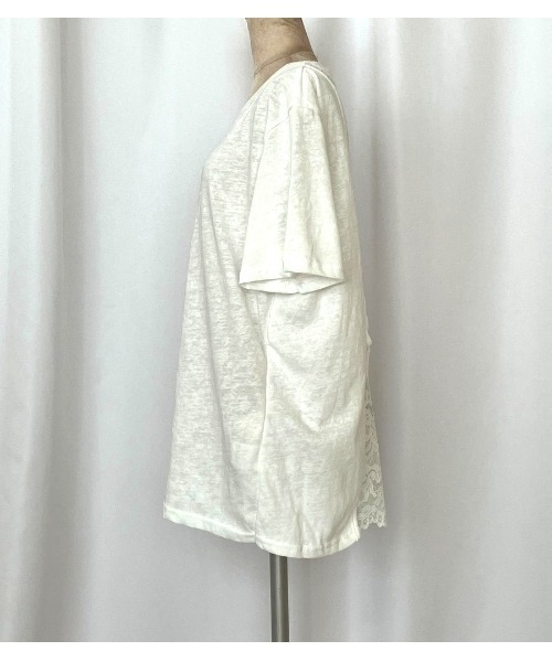 Q(キュー)の「バックレースレイヤードT(Tシャツ/カットソー・レディース・ホワイト/ブラック・MEDIUM)」の18枚目の写真