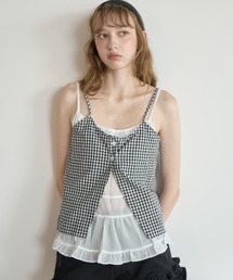 ギンガムチェックレイヤードライクビスチェ/Gingham Check Layered-Look Bustier