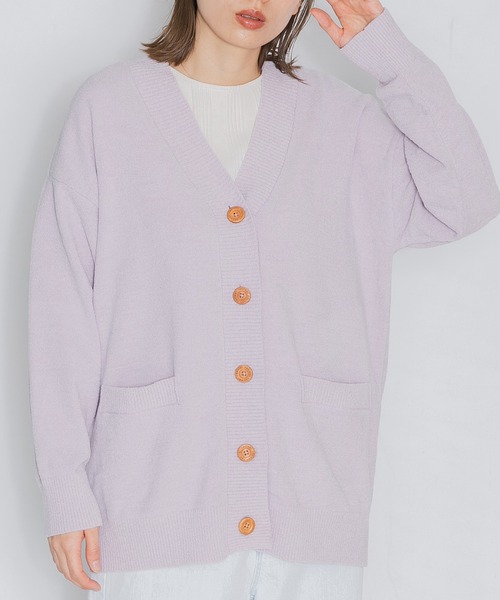 nestwell(ネストウェル)の「KOEL / オーバーサイズVカーディガンWOMENS(カーディガン/ボレロ・レディース・モカ/ラベンダー/グリーン系3/キャメル/アイボリー・FREE)」の4枚目の写真