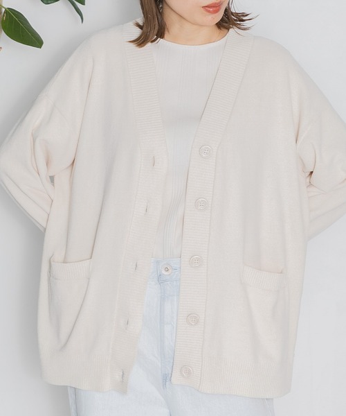 nestwell(ネストウェル)の「KOEL / オーバーサイズVカーディガンWOMENS(カーディガン/ボレロ・レディース・モカ/ラベンダー/グリーン系3/キャメル/アイボリー・FREE)」の1枚目の写真