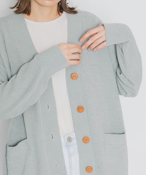 nestwell(ネストウェル)の「KOEL / オーバーサイズVカーディガンWOMENS(カーディガン/ボレロ・レディース・モカ/ラベンダー/グリーン系3/キャメル/アイボリー・FREE)」の9枚目の写真