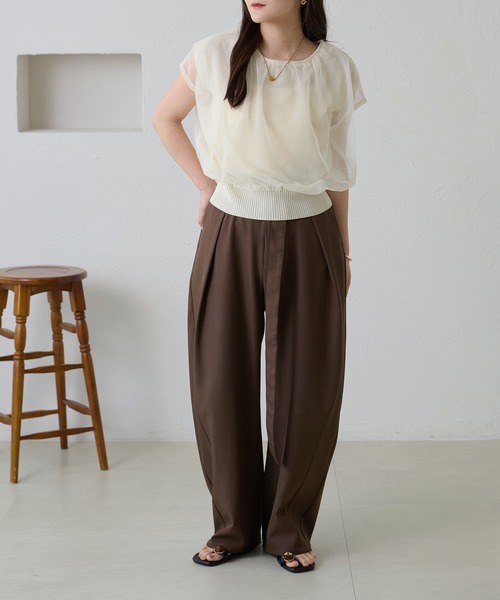 apres jour clair(アプレジュールクレア)の「【apres jour clair】チュールレイヤードタンクトップ(ニット/セーター・レディース・ピンクベージュ/アイボリー/ブラウン系その他・フリー/X-LARGE)」の12枚目の写真