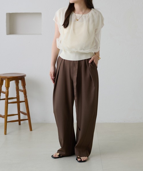 apres jour clair(アプレジュールクレア)の「【apres jour clair】チュールレイヤードタンクトップ(ニット/セーター・レディース・ピンクベージュ/アイボリー/ブラウン系その他・フリー/X-LARGE)」の13枚目の写真