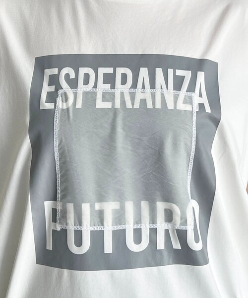 un dix cors(アンディコール)の「メタリックプリントTEE(Tシャツ/カットソー・レディース・ダークグリーン/ネイビー/オフホワイト・FREE)」の14枚目の写真