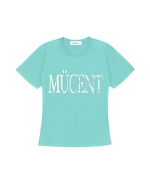 アビックス ビビッドミントシルバープリントスリムフィット半袖Tシャツ