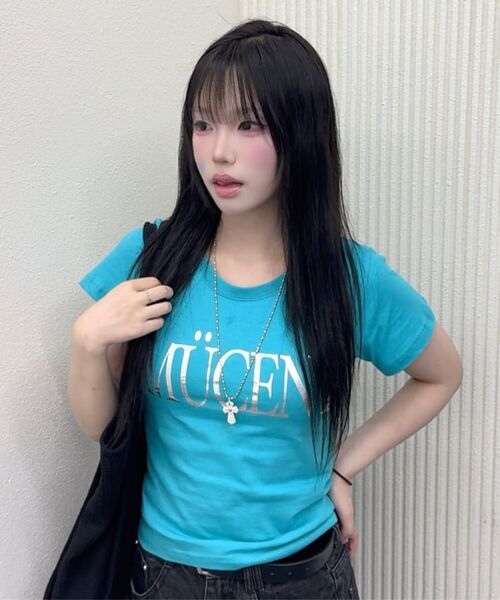MUCENT(ムセント)の「アビックス ビビッドミントシルバープリントスリムフィット半袖Tシャツ(Tシャツ/カットソー・レディース・ミント・FREE)」の15枚目の写真
