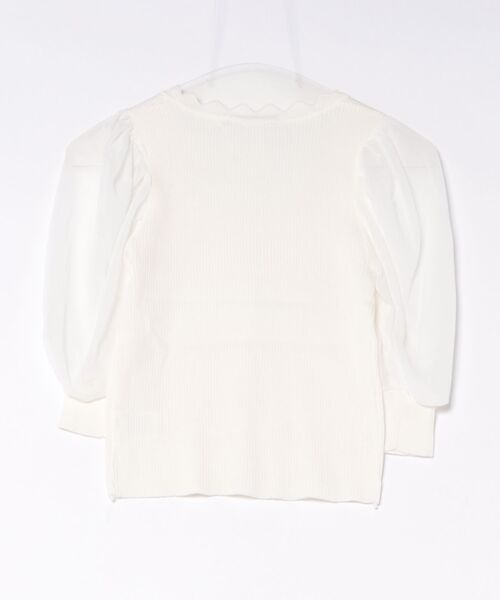 Ritzy（リッツィー）の「スクエアネックシアーボリュームスリーブニット（Tシャツ/カットソー・レディース・ベージュ/ホワイト・FREE）」の17枚目の写真