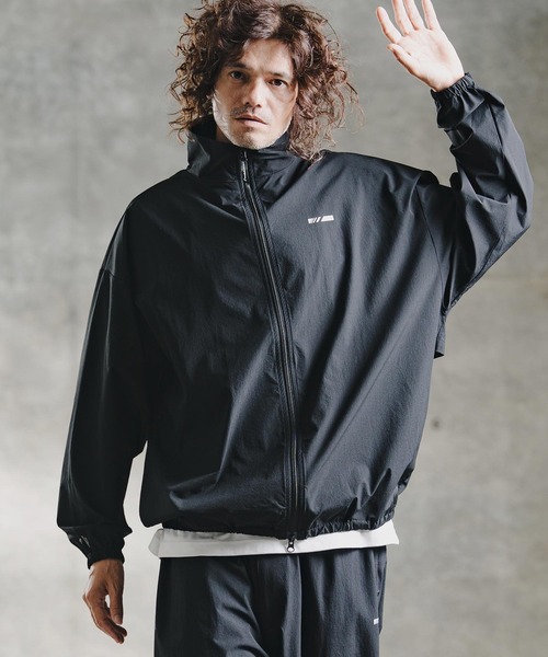 GLIMCLAP（グリムクラップ）の「mj11695-Ripstop & Stretch Nylon Track Jacket トラックジャケット(211-004-gla-cg)（ブルゾン・メンズ・ブラック/ブルー・M/S/L）」の3枚目の写真