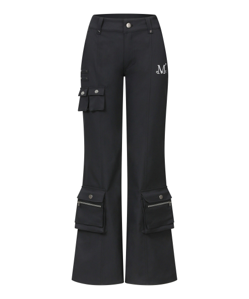 MUCENT（ムセント）の「イトス フロントカーゴポリパンツ（スウェットパンツ・レディース・ブラック・MEDIUM/SMALL）」の3枚目の写真
