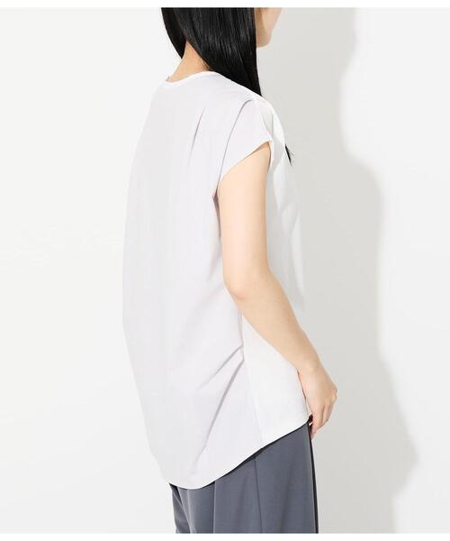 NEWYORKER(ニューヨーカー)の「【接触冷感】シルケットストライプ 前後切替えプルオーバー(Tシャツ/カットソー・レディース・ネイビー/ホワイト・LARGE/MEDIUM)」の13枚目の写真