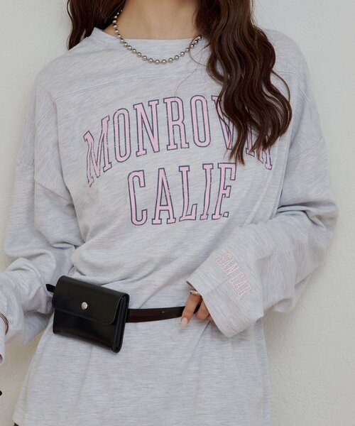 mystic(ミスティック)の「カレッジロゴロンT(Tシャツ/カットソー・レディース・ネイビー/グレー・FREE)」の1枚目の写真