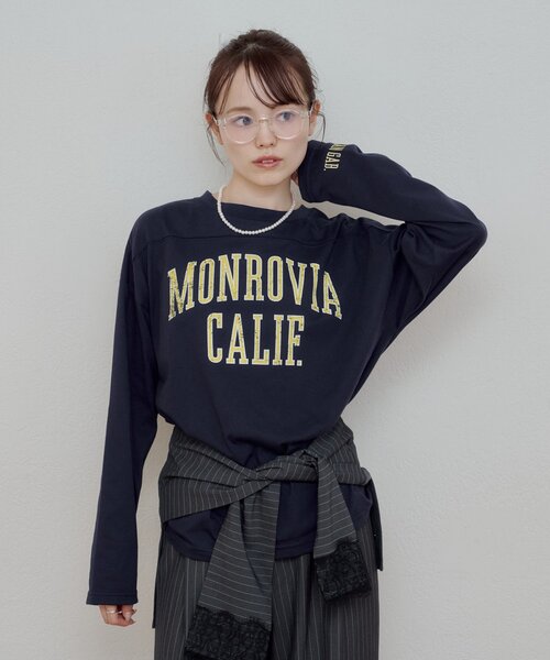 mystic(ミスティック)の「カレッジロゴロンT(Tシャツ/カットソー・レディース・ネイビー/グレー・FREE)」の11枚目の写真