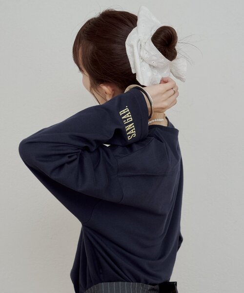 mystic(ミスティック)の「カレッジロゴロンT(Tシャツ/カットソー・レディース・ネイビー/グレー・FREE)」の22枚目の写真