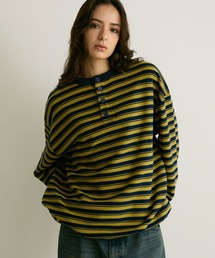 《UNISEX》マルチボーダーヘンリーネック