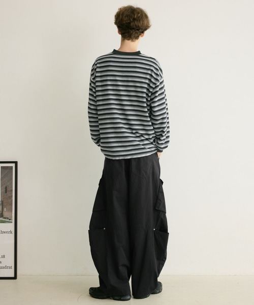 PBLIM(ページボーイリム)の「《UNISEX》マルチボーダーヘンリーネック(Tシャツ/カットソー・レディース・グレー/ネイビー・FREE)」の19枚目の写真