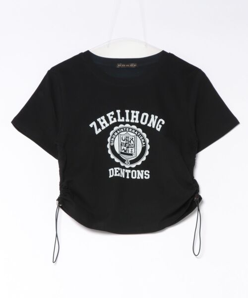 GORGE(ゴージ)の「《短丈・裾シャーリング》カレッジロゴTシャツ/カジュアル×トレンド/春夏/全3色(Tシャツ/カットソー・レディース・ピンク/オフホワイト/ブラック・F)」の17枚目の写真