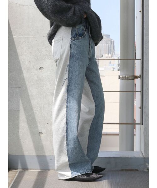 Ungrid(アングリッド)の「スウェットドッキングストレートデニム(デニムパンツ・レディース・ブルー/ブラック・26inch/25inch/24inch)」の9枚目の写真
