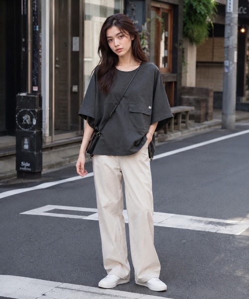 KONVINI(コンビニ)の「【KONVINI select】コットンワイドドロストバルーンプルオーバー ミリタリーライクブラウス(シャツ/ブラウス・レディース・ブラック/カーキ/グレー/ネイビー・FREE)」の14枚目の写真