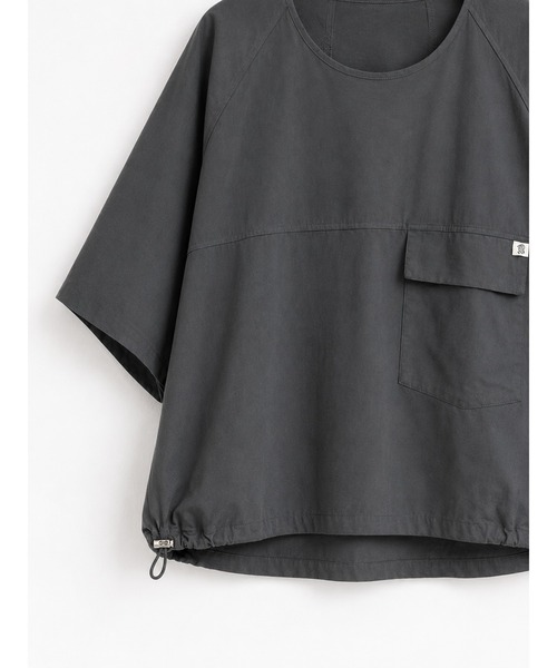 KONVINI(コンビニ)の「【KONVINI select】コットンワイドドロストバルーンプルオーバー ミリタリーライクブラウス(シャツ/ブラウス・レディース・ブラック/カーキ/グレー/ネイビー・FREE)」の11枚目の写真