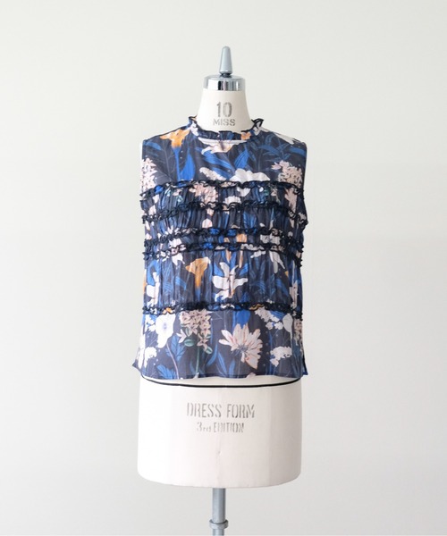 DOLLUPOOPS(ドールアップウップス)の「Lily Print Frill Gather Blouse(リリープリントフリルギャザーブラウス)(シャツ/ブラウス・レディース・チャコール/イエロー・FREE)」の21枚目の写真