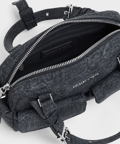 CHARLES & KEITH(チャールズ & キース)の「Rachel レイチェル デニム マルチポケット ボウリングバッグ(トートバッグ・レディース・ブルー系その他3・S)」の5枚目の写真