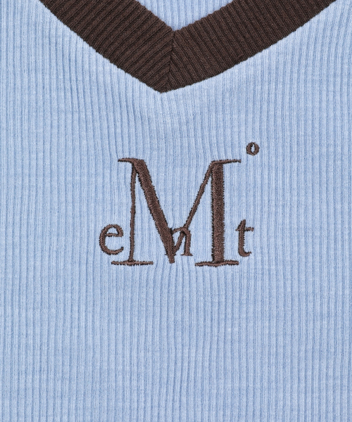 MUCENT（ムセント）の「バインディングトラックラインリブ半袖Tシャツ（3カラー）（Tシャツ/カットソー・レディース・スカイブルー/ブラック/ネイビー・FREE）」の14枚目の写真