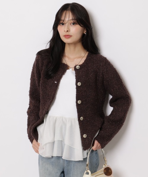 Apuweiser-riche(アプワイザーリッシェ)の「ループペプラムニット(ニット/セーター・レディース・ブラウン/ホワイト/ピンクベージュ・1/2)」の18枚目の写真