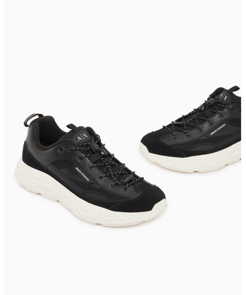 ARMANI EXCHANGE(アルマーニエクスチェンジ)の「【A|X アルマーニ エクスチェンジ】トレイルインスパイア クイックレース スニーカー(スニーカー・メンズ・オフホワイト/ブラック・8/7.5/7/6/9.5/9/8.5/10/6.5/5.5)」の7枚目の写真