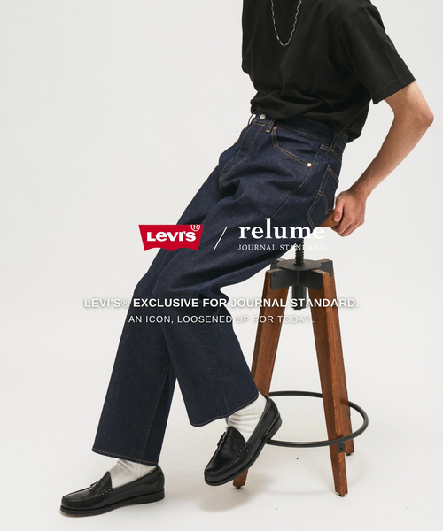 Reviceリーバイス　折り返し付きデニム　Mサイズ L30】LEVI'S (R) / リーバイス 別注 501(R) ルーズ（デニムパンツ