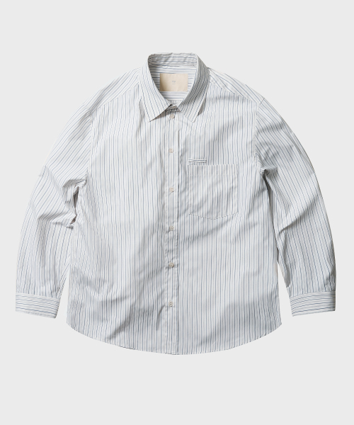 TY(ティワイ)の「OP ライトストライプシャツ, ブルーグレー(シャツ/ブラウス・レディース・ブルーグレー・MEDIUM/LARGE/X-LARGE)」の1枚目の写真
