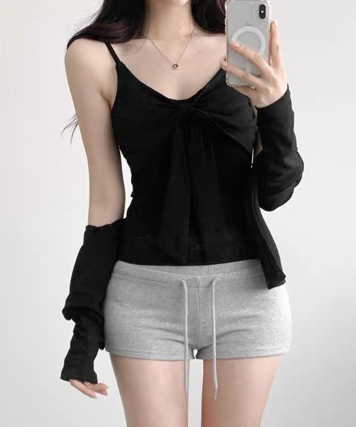 ViViDAY(ビビデー)の「【2点セット】フロントリボンキャミソール+カーデガン(Tシャツ/カットソー・レディース・ホワイト/ブラック/グレー/ピンク・M)」の20枚目の写真