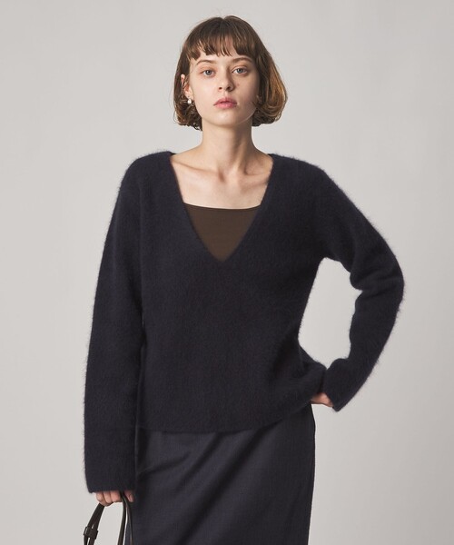 Steven Alan(スティーブンアラン)の「<Steven Alan>オーストラリアン ウール ミックス Vネック ニット(ニット/セーター・レディース・ネイビー/ナチュラル/モカ・FREE)」の3枚目の写真