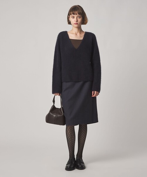 Steven Alan(スティーブンアラン)の「<Steven Alan>オーストラリアン ウール ミックス Vネック ニット(ニット/セーター・レディース・ネイビー/ナチュラル/モカ・FREE)」の9枚目の写真