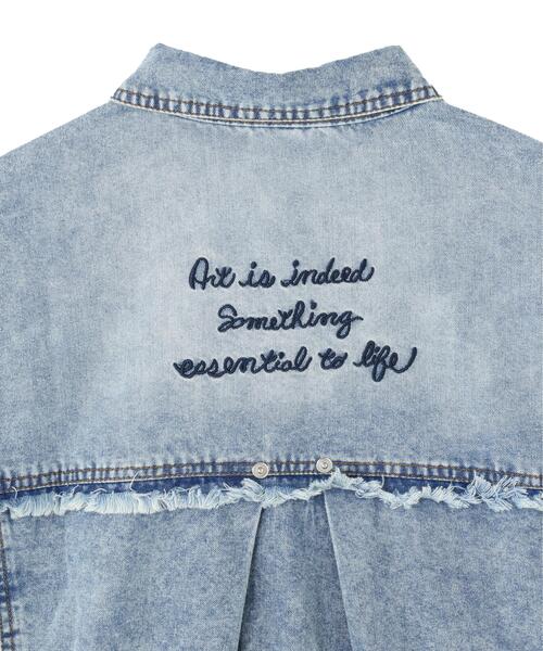 AULA AILA(アウラアイラ)の「AULA AILA/アウラアイラ/GRAFFITI DENIM SHIRT(シャツ/ブラウス・レディース・ブルー系その他3/その他4・0)」の4枚目の写真