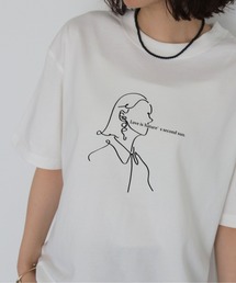 【HER CLOSET】ガールイラストTシャツ GIRL ILLUSTRATION TEE