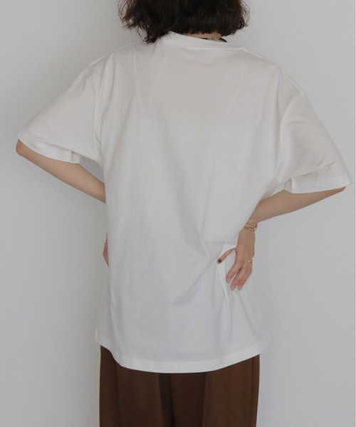 HER CLOSET（ハークローゼット）の「【HER CLOSET】ガールイラストTシャツ　GIRL ILLUSTRATION TEE（Tシャツ/カットソー・レディース・ブラック/オフホワイト・S/L/M）」の21枚目の写真