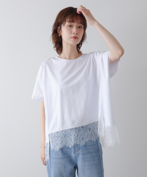 Bou Jeloud(ブージュルード)の「レースドルマンプルオーバー(Tシャツ/カットソー・レディース・オフホワイト/ブラック・FREE)」の12枚目の写真