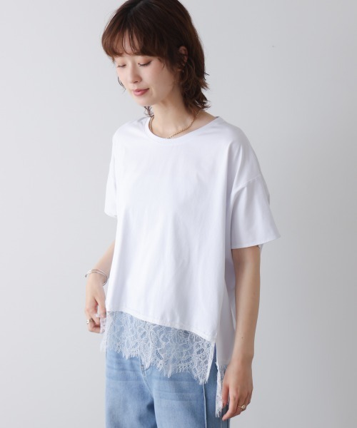 Bou Jeloud(ブージュルード)の「レースドルマンプルオーバー(Tシャツ/カットソー・レディース・オフホワイト/ブラック・FREE)」の13枚目の写真