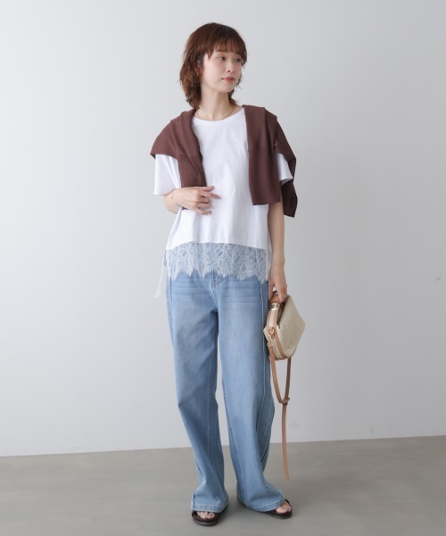 Bou Jeloud(ブージュルード)の「レースドルマンプルオーバー(Tシャツ/カットソー・レディース・オフホワイト/ブラック・FREE)」の21枚目の写真