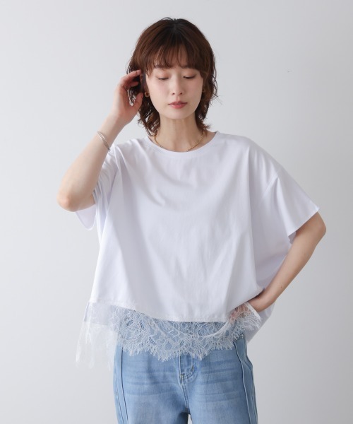 Bou Jeloud(ブージュルード)の「レースドルマンプルオーバー(Tシャツ/カットソー・レディース・オフホワイト/ブラック・FREE)」の11枚目の写真