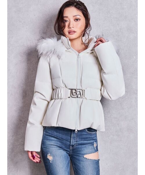 GYDA（ジェイダ）の「GGベルト付フェイクレザーショートダウンコート（ダウンジャケット/コート・レディース・オフホワイト/ブラック・FREE）」の17枚目の写真