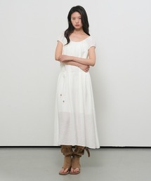 【GENERAL IDEA】リンクルバンディングロングワンピース / WRINKLED SHIRRING LONG DRESS