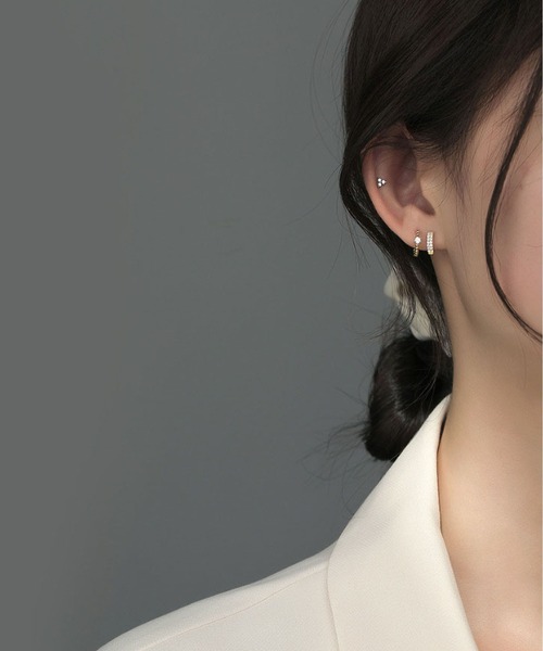 LA VORAGINE(ラ ヴォラジネ)の「金属アレルギー対応ミニピアス 3 組セット(ピアス(両耳用)・レディース・Silver/GOLD・FREE)」の5枚目の写真