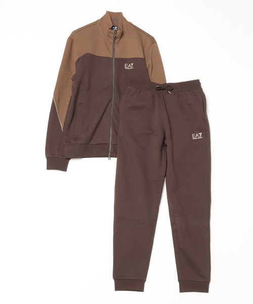 EMPORIO ARMANI EA7（エンポリオアルマーニイーエーセブン）の「<オンライン限定>【エンポリオ アルマーニ EA7】レギュラーフィット トラックスーツ コットンジャージー（セットアップ・メンズ・ブラウン/ブラック・X-LARGE/X-SMALL/SMALL/MEDIUM/LARGE）」の2枚目の写真