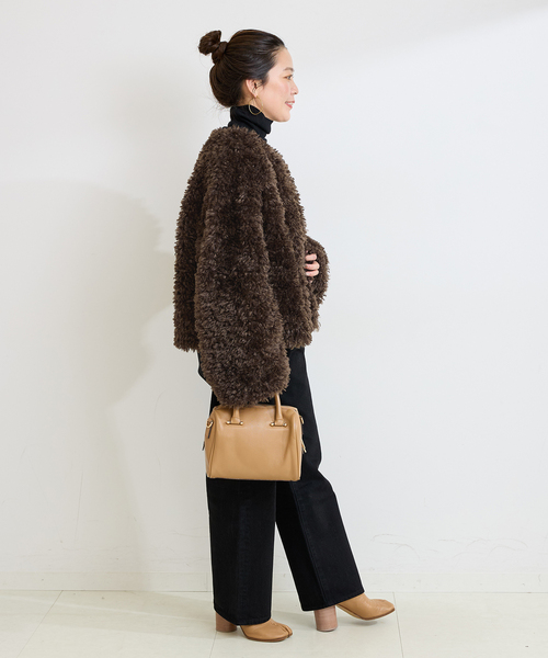 B.C STOCK(ベーセーストック)の「FUR BLOUSON(その他アウター・レディース・ブラウン/ベージュ・FREE)」の5枚目の写真
