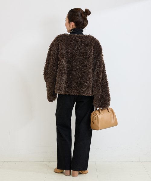 B.C STOCK(ベーセーストック)の「FUR BLOUSON(その他アウター・レディース・ブラウン/ベージュ・FREE)」の7枚目の写真