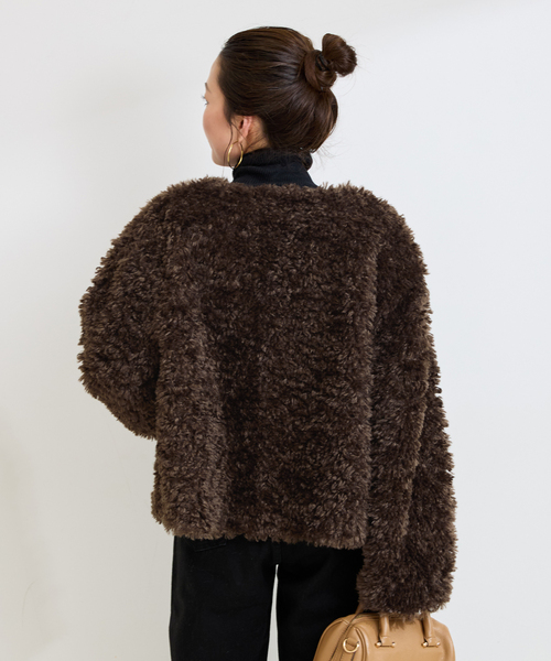 B.C STOCK(ベーセーストック)の「FUR BLOUSON(その他アウター・レディース・ブラウン/ベージュ・FREE)」の11枚目の写真