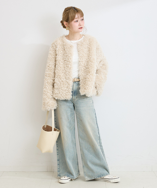 B.C STOCK(ベーセーストック)の「FUR BLOUSON(その他アウター・レディース・ブラウン/ベージュ・FREE)」の12枚目の写真