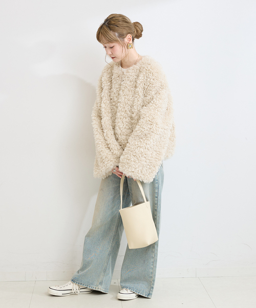 B.C STOCK(ベーセーストック)の「FUR BLOUSON(その他アウター・レディース・ブラウン/ベージュ・FREE)」の13枚目の写真